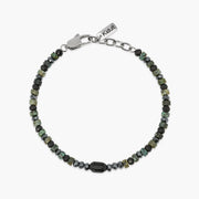Kidult Bracciale regolabile con ematite e turchese verde 831209
